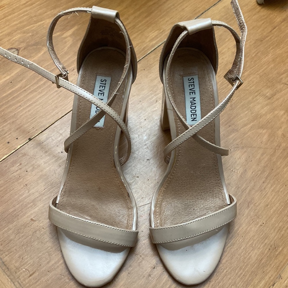 Steve Madden Nude Block Heel Sandals